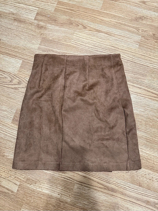 Dynamite Dresses & Skirts - Dynamite faux suede Brown Wrap Mini Skirt